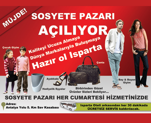 SOSYETE PAZARI CUMARTESİ HİZMETİNİZDE